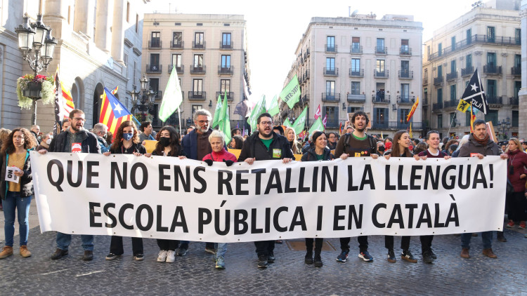 Capçalera de la manifestació a Barcelona. Agència Catalana de Notícies