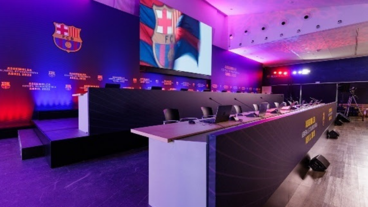 Escenari de l'assemblea telemàtica del Barça celebrada aquest diumenge. Europa Press