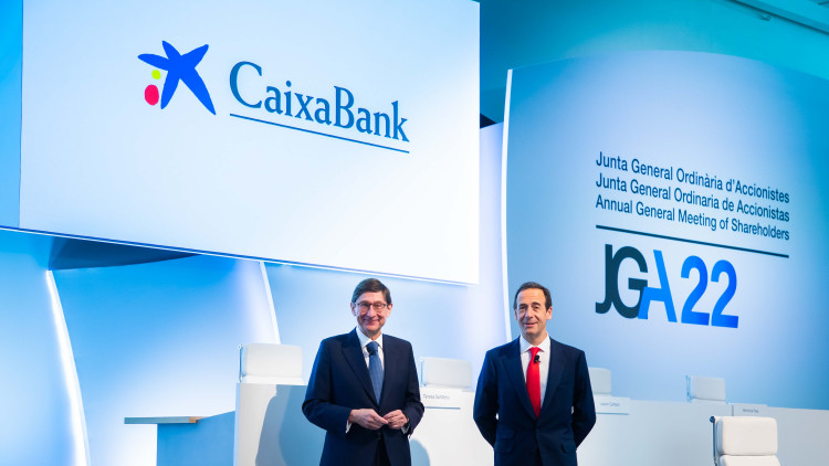 José Ignacio Goirigolzarri, president de CaixaBank, i el conseller delegat de l'entitat, Gonzalo Gortázar| CaixaBank