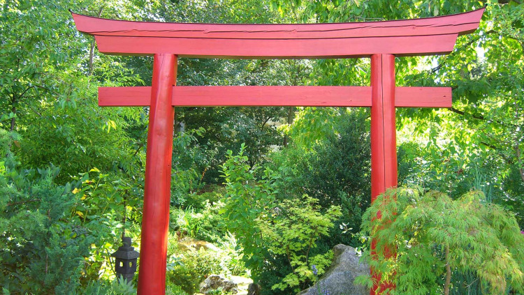 Torii en el jardí botànic d’Erlangen, Alemanya