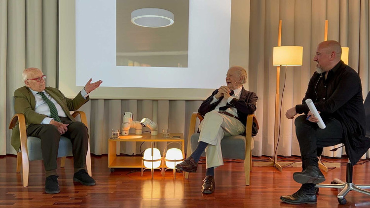 Miguel Milá i André Ricard a l'Escola Tècnica Superior d'Arquitectura de La Salle