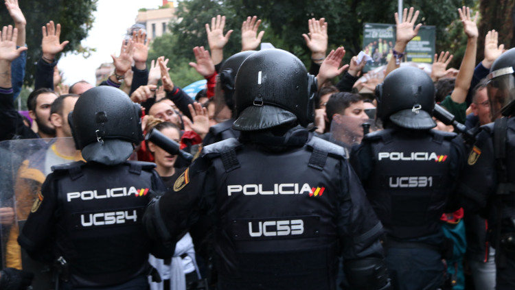Actuació policial l'1 d'octubre del 2017. Agència Catalana de Notícies