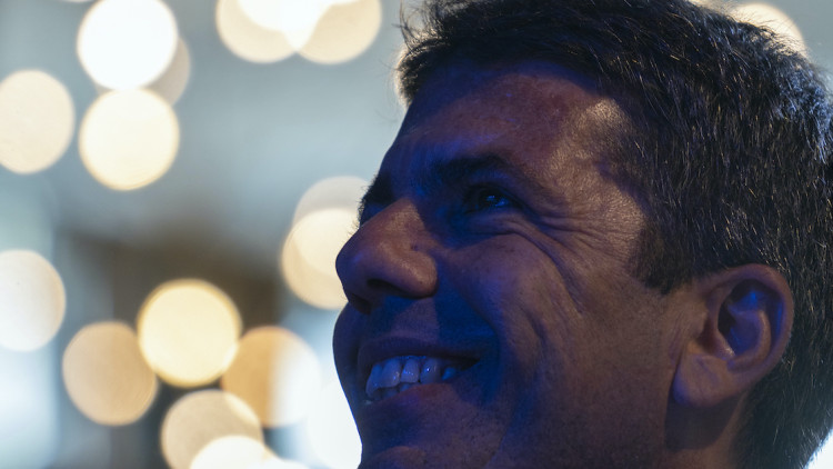 Carlos Mazón, durant l’acte de commemoració del seu primer any com a president del PPCV, celebrat el 2 de juliol a València.. Europa Press