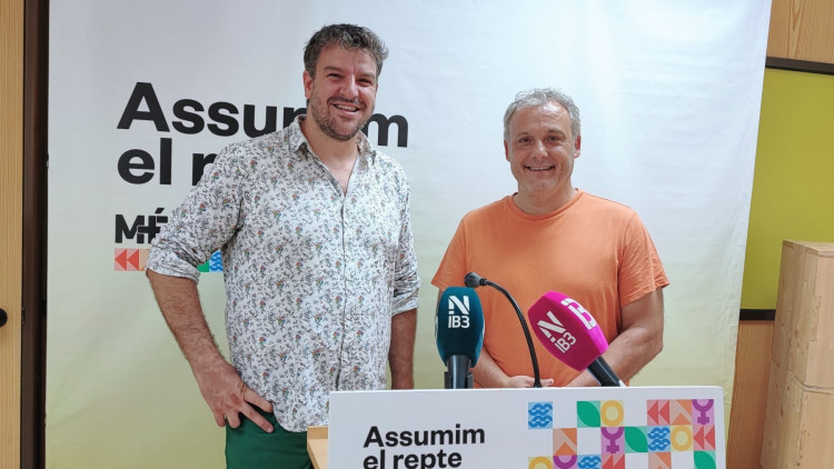 El secretari general de MÉS per Mallorca i candidat al Consell, Jaume Alzamora, i el coordinador general de la formació i candidat al Govern, Lluis Apesteguia. Europa Press