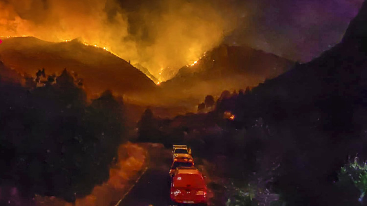 Imatge de l'incendi a la Vall d'Ebo| Consorci de Bombers d'Alacant
