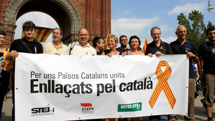 Representants dels sindicats catalans, balears i valencians en un acte de 2014