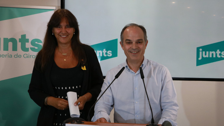 La presidenta de Junts, Laura Borràs, i el secretari general, Jordi Turull. Agència Catalana de Notícies