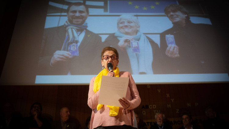 Blanca Serra durant la presentació del manifest d'Independentistes d'Esquerres. Europa Press