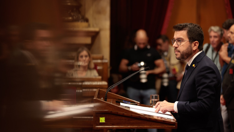 El president català, Pere Aragonès, al Debat de Política General. Agència Catalana de Notícies
