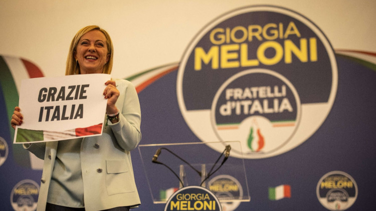 Giorgia Meloni celebra el resultat electoral. Europa Press