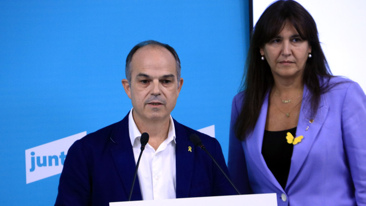 Jordi Turull i Laura Borràs, secretari general i presidenta de Junts. Agència Catalana de Notícies