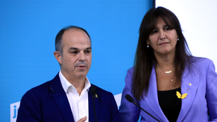 Jordi Turull i Laura Borràs en una roda de premsa el 29 de setembre d'aquest any. Natàlia Segura / ANC