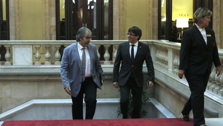 Joaquim Nin, amb l'expresident Carles Puigdemont. Agència Catalana de Notícies