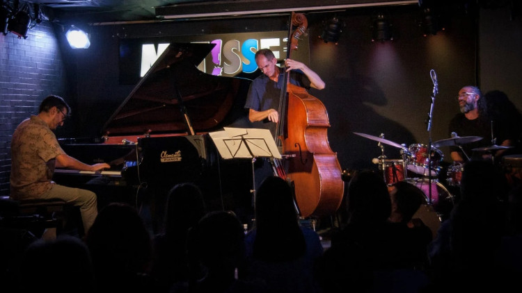 Edu Marquina trio, amb Matt Baker i Sergio Martínez. Jorge García