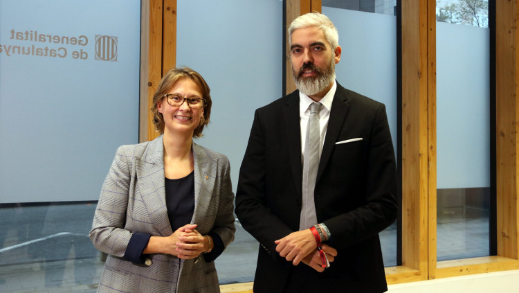La consellera d'Acció Exterior, Meritxell Serret, amb el nou delegat català davant la UE, Ignasi Centelles. Agència Catalana de Notícies