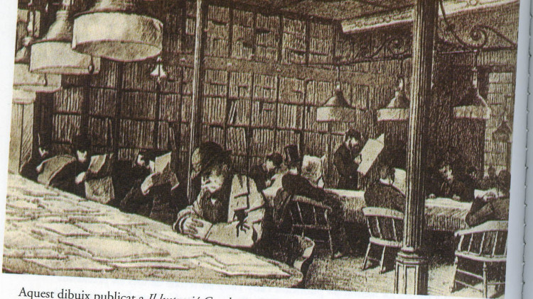 Un gravat de 'La Ilustració Catalana' de la biblioteca de l'Ateneu de 1881