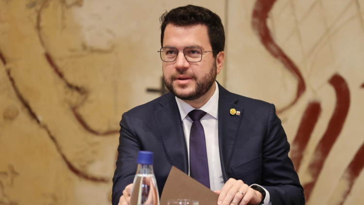 El president Pere Aragonès en una reunió del Consell Executiu. Rubén Moreno / ACN