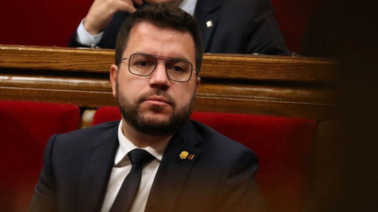 El president Pere Aragonès en la sessió parlamentària del dijous. Bernat Vilaró / ACN