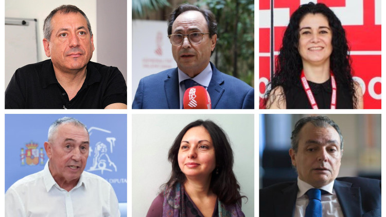 D'esquerra a dreta i de dalt a baix: Toni Infante, Vicent Soler, Ana García, Joan Baldoví, Beatriu Cardona i Salvador Navarro