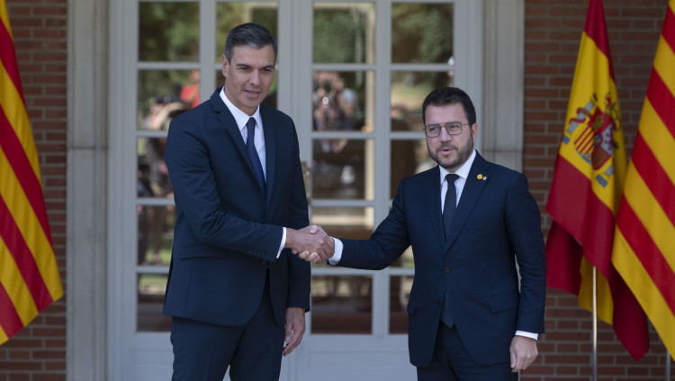 Els presidents espanyol i català Pedro Sánchez i Pere Aragonès. Europa Press