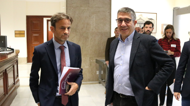 Els portaveus d'Unides Podem i del PSOE al Congrés, Jaume Asens i Patxi López. Agència Catalana de Notícies