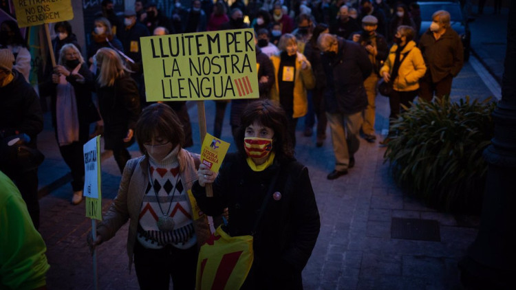 Manifestació a favor del català a l'escola| Europa Press