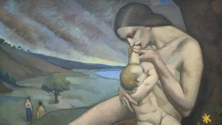 Servando del Pilar (1903-1990), Maternidad. París, 1922. Oli sobre tela. Sala Parés