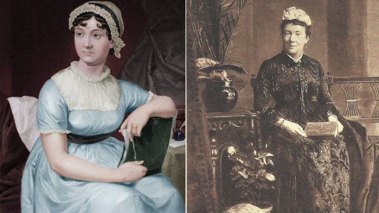 Jane Austen (esquerra), admiradora d’Ann Radcliffe, pionera de la novel·la gòtica