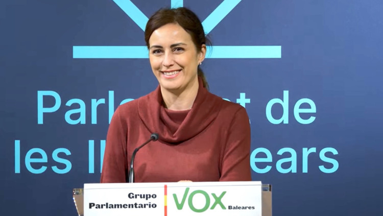 La diputada de Vox Idoia Ribas a Palma. EUROPAPRESS