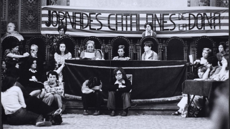 Jornades Catalanes de la Dona. Inauguració de les jornadas per Maria Aurèlia Capmany. 27 de maig de 1976. Pilar Aymerich