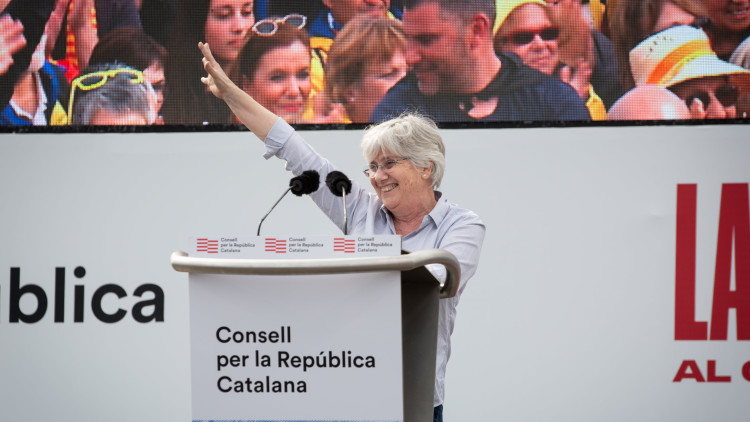 Clara Ponsatí a l'acte del Consell per la República celebrat a Perpinyà al febrer de 2020. Europa Press