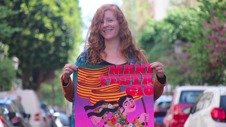Aitana Carrasco, autora del cartell del 25 d'Abril. EL TEMPS