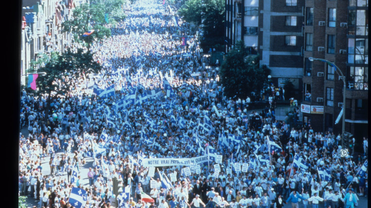 Manifestació independentista al Quebec el 1995. Arxiu EL TEMPS