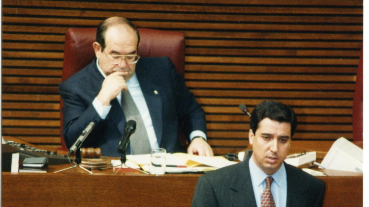 Eduardo Zaplana a Les Corts. Arxiu EL TEMPS