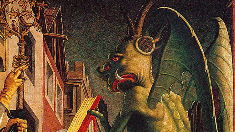 Detall de 'Sant Agustí i el diable' de Michael Pacher. Alte Pinakotekh de Múnic // Wikimedia Commons