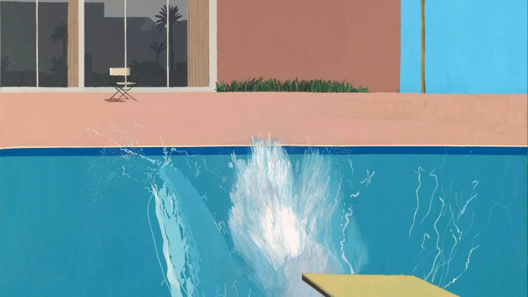 Il·lustració de David Hochney basada en una piscina californiana