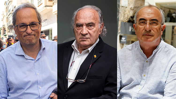 Els presidents Quim Torra, Josep-Lluís Albinyana i Cristòfol Soler