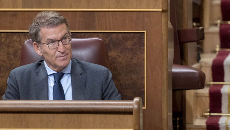 Alberto Núñez Feijóo, durant la segona sessió del ple dʼinvestidura que se celebra al Congrés.. Europa Press