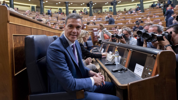 El president espanyol en funcions, Pedro Sánchez, durant la segona votació celebrada aquest divendres al Congrés.. Europa Press