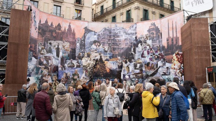 Pessebre de la plaça de Sant Jaume de Barcelona. Europa Press