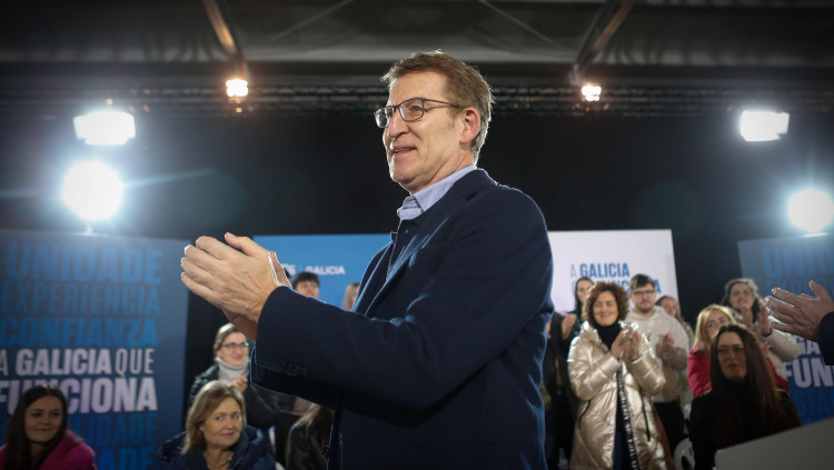 Alberto Núñez Feijóo en un acte electoral a Lugo. Europa Press