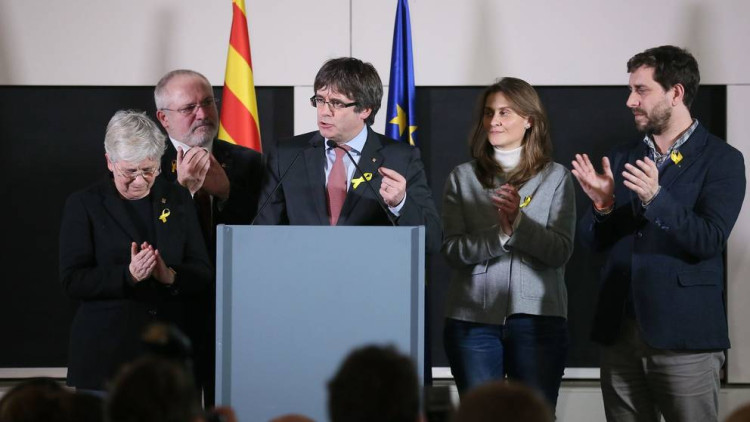 Imatge dels consellers exiliats a Bèlgica