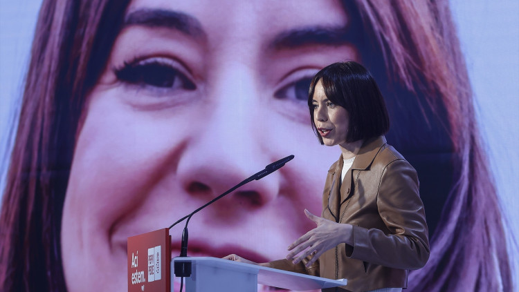 Diana Morant, en la seua intervenció durant la clausura del congrés extraordinari del PSPV celebrat a Benicàssim.. Europa Press