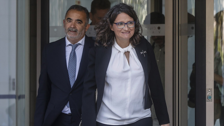L'exvicepresidenta valenciana, Mónica Oltra, a l'eixida dels jutjats| Europa Press/Rober Solsona