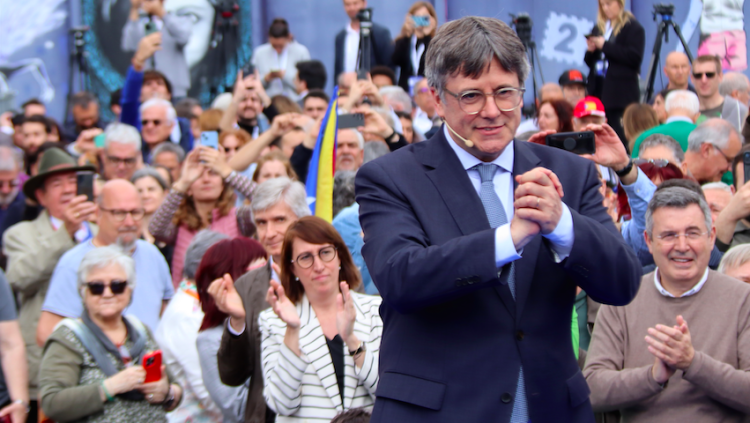 Carles Puigdemont a Elna. Nico Tomàs / ACN