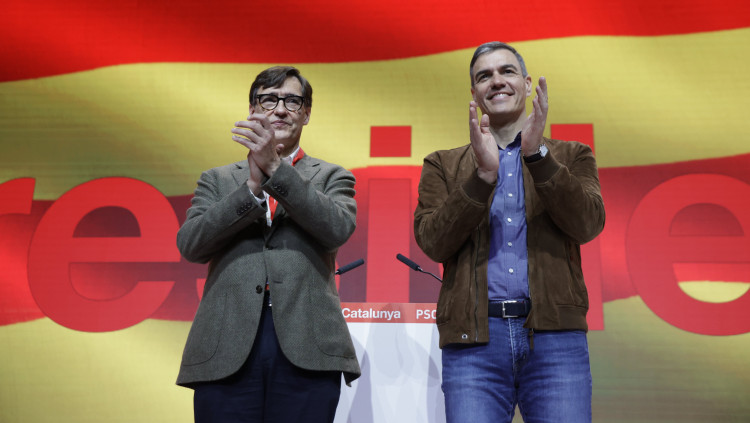 Salvador Illa i Pedro Sánchez. Europa Press