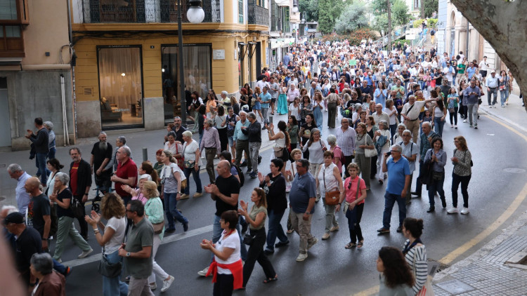 Manifestació contra el model turístic a Palma. Europa Press