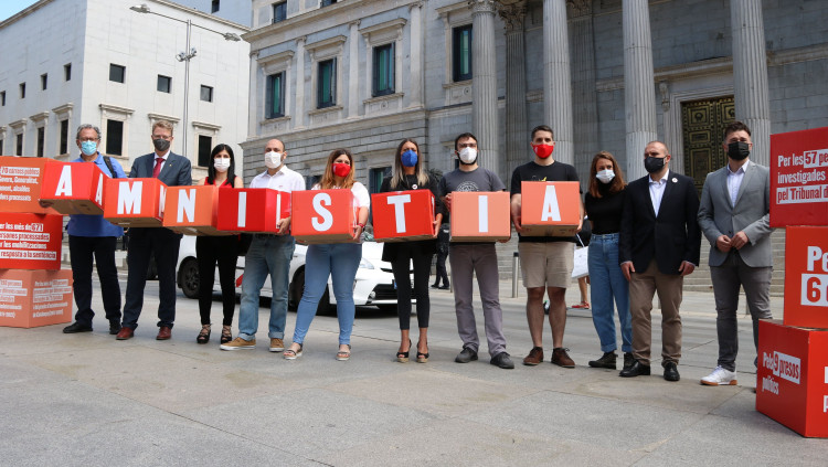 Diputats es manifesten per l'amnistia a les portes del Congrés dels diputats. Agència Catalana de Notícies