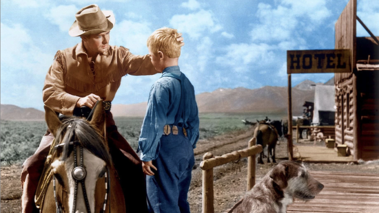 "Arrels profundes" de George Stevens amb Alan Ladd (a cavall) i Brandon de Wilde