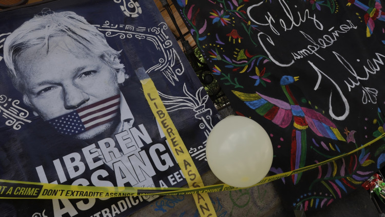 Mural que demana l'alliberament de Julian Assange| Europa Press